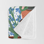 Moroccan Bath With Plants #botanical #illustration Throw Blanket Gallery Image 3