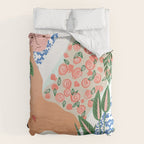 Moroccan Bath With Plants #botanical #illustration Duvet Cover Gallery Image 6