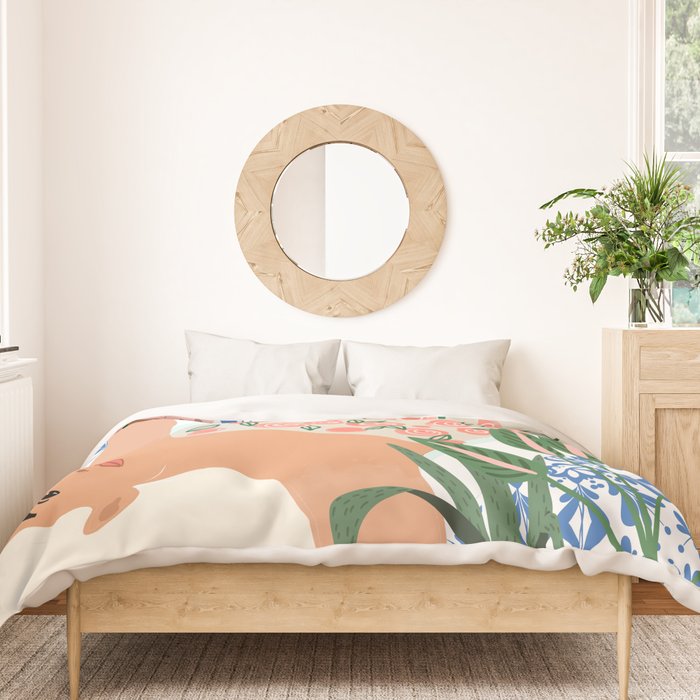 Moroccan Bath With Plants #botanical #illustration Duvet Cover Gallery Image 3