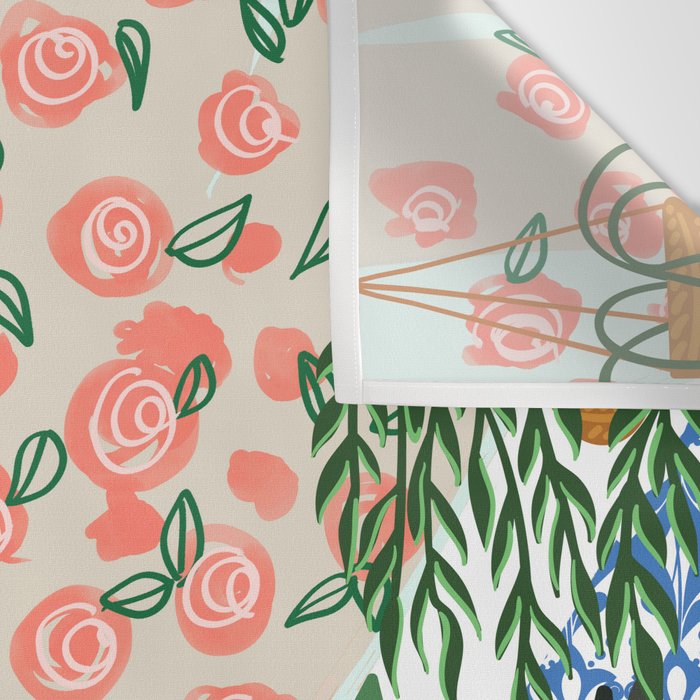 Moroccan Bath With Plants #botanical #illustration Wall Tapestry Gallery Image 3