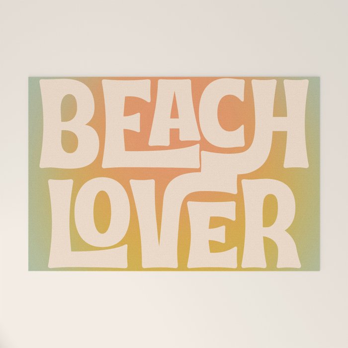 Beach Lover- Modern Typography Print Welcome Mat Gallery Image 1