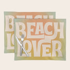 Beach Lover- Modern Typography Print Placemat Gallery Image 1
