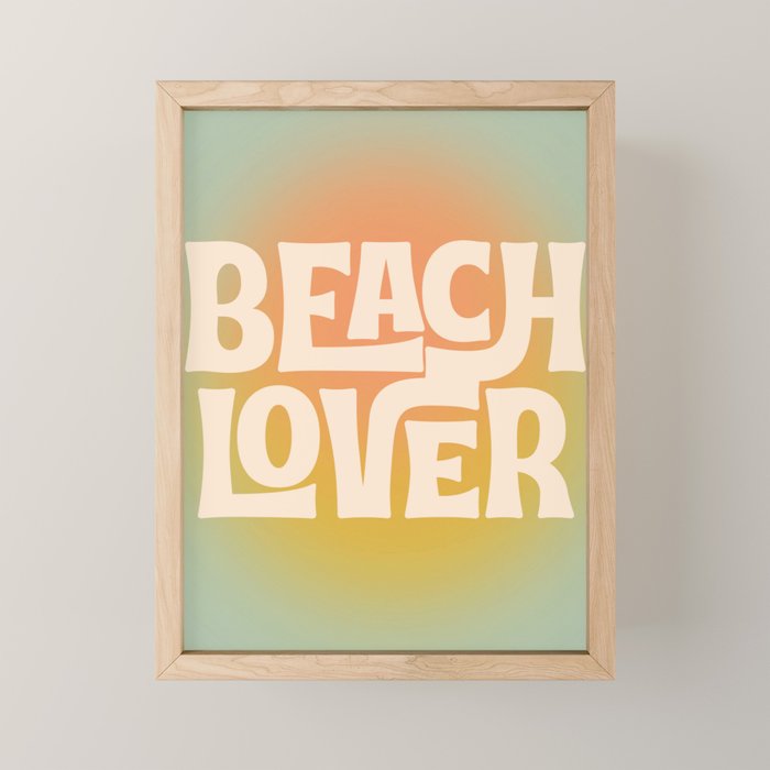 Beach Lover- Modern Typography Print Mini Art Print Gallery Image 1