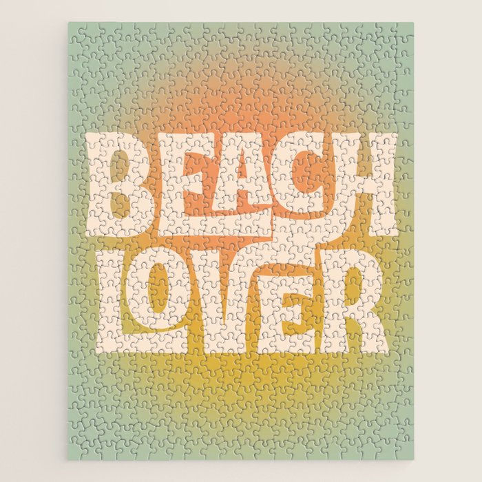 Beach Lover- Modern Typography Print Jigsaw Puzzle Gallery Image 1