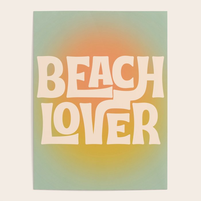 Beach Lover- Modern Typography Print Poster Gallery Image 4