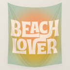Beach Lover- Modern Typography Print Wall Tapestry Gallery Image 4