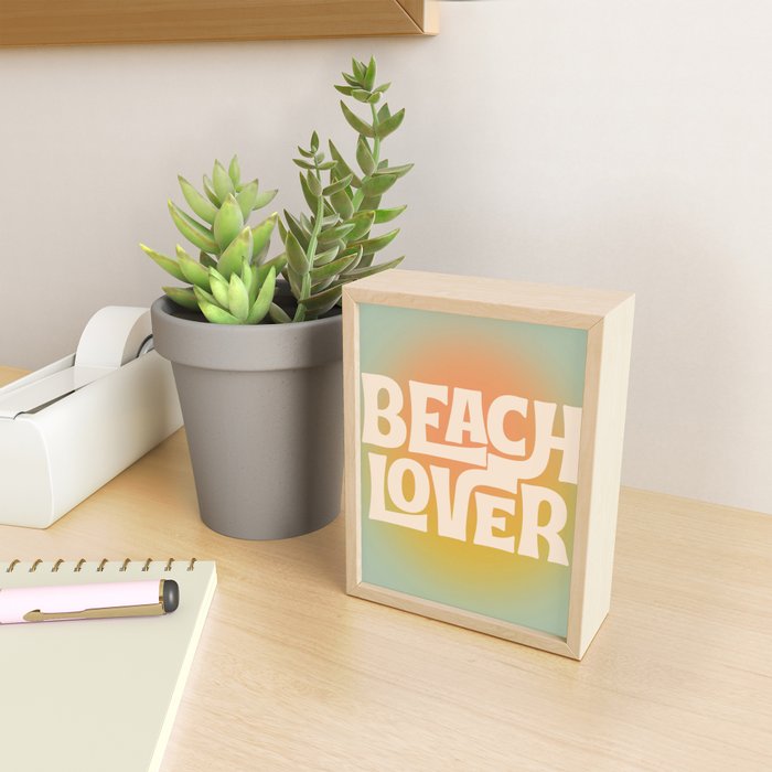 Beach Lover- Modern Typography Print Mini Art Print Gallery Image 2