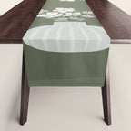 Wildflower bouquet in vase illustration - muted pink, beige and sage green flowers  Table Runner Gallery Image 1