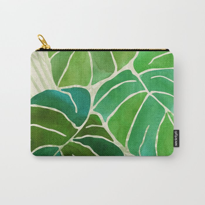 Tropical Plants Monstera Leaf Carry All Pouch Gallery Image 1