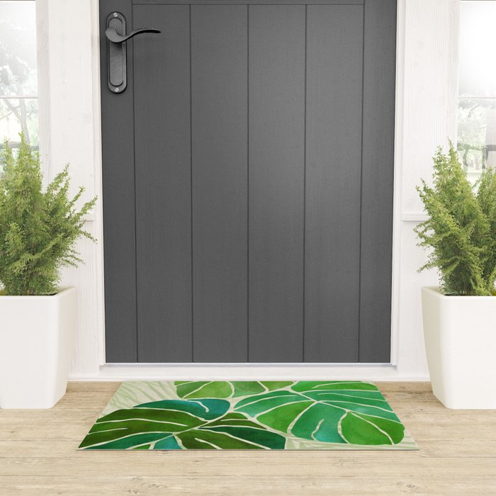 Tropical Plants Monstera Leaf Welcome Mat Gallery Image 3