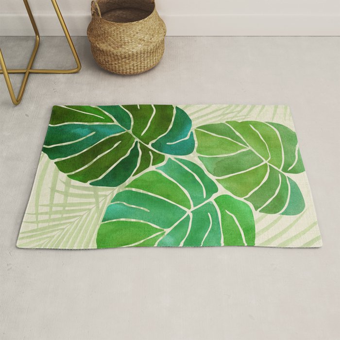 Tropical Plants Monstera Leaf Rug Gallery Image 1