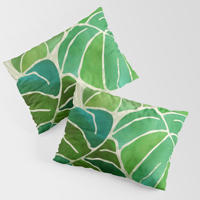 Tropical Plants Monstera Leaf Pillow Sham Gallery Image 1