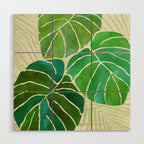 Tropical Plants Monstera Leaf Wood Wall Art Gallery Image 1