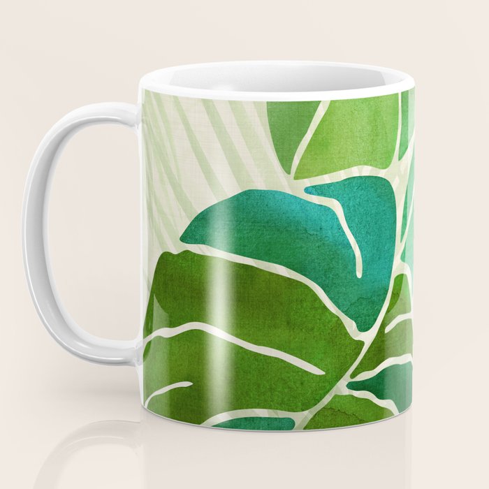 Tropical Plants Monstera Leaf Coffee Mug Gallery Image 3