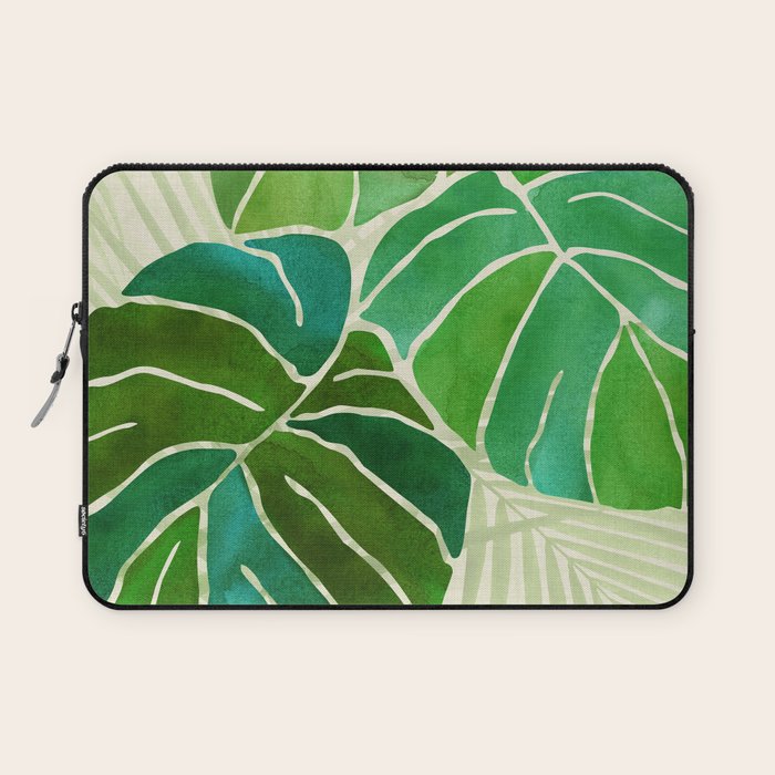 Tropical Plants Monstera Leaf Laptop Sleeve Gallery Image 1