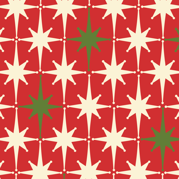 Atomic Age Christmas Starbursts - Midcentury Modern Xmas Holiday Pattern Cream Green Red Coffee Mug Gallery Image 2