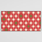 Atomic Age Christmas Starbursts - Midcentury Modern Xmas Holiday Pattern Cream Green Red Desk Mat Gallery Image 3