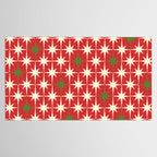 Atomic Age Christmas Starbursts - Midcentury Modern Xmas Holiday Pattern Cream Green Red Tablecloth Gallery Image 2