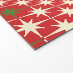 Atomic Age Christmas Starbursts - Midcentury Modern Xmas Holiday Pattern Cream Green Red Welcome Mat Gallery Image 2