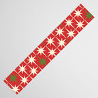 Atomic Age Christmas Starbursts - Midcentury Modern Xmas Holiday Pattern Cream Green Red Table Runner Gallery Image 3