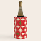 Atomic Age Christmas Starbursts - Midcentury Modern Xmas Holiday Pattern Cream Green Red Wine Chiller Gallery Image 3