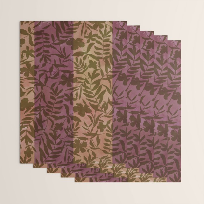 Reverse Floral Maroon Wrapping Paper Gallery Image 3
