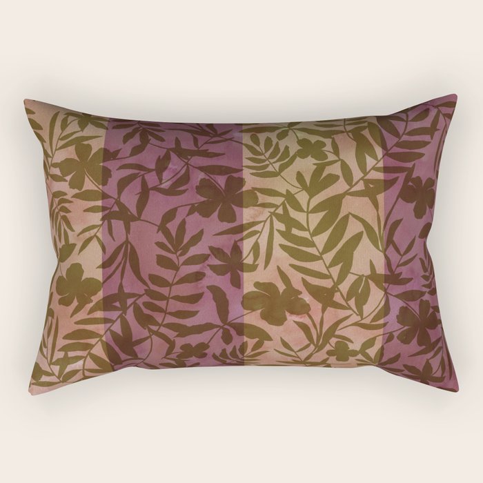 Reverse Floral Maroon Rectangular Pillow Gallery Image 2