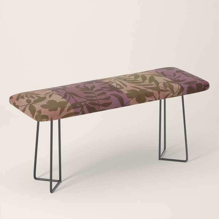 Reverse Floral Maroon Bench Gallery Image 1