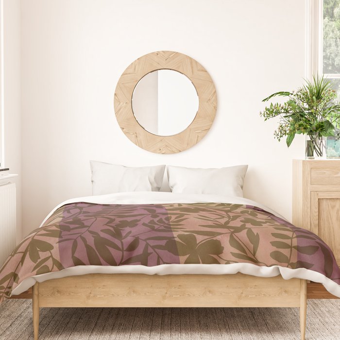 Reverse Floral Maroon Duvet Cover Gallery Image 3