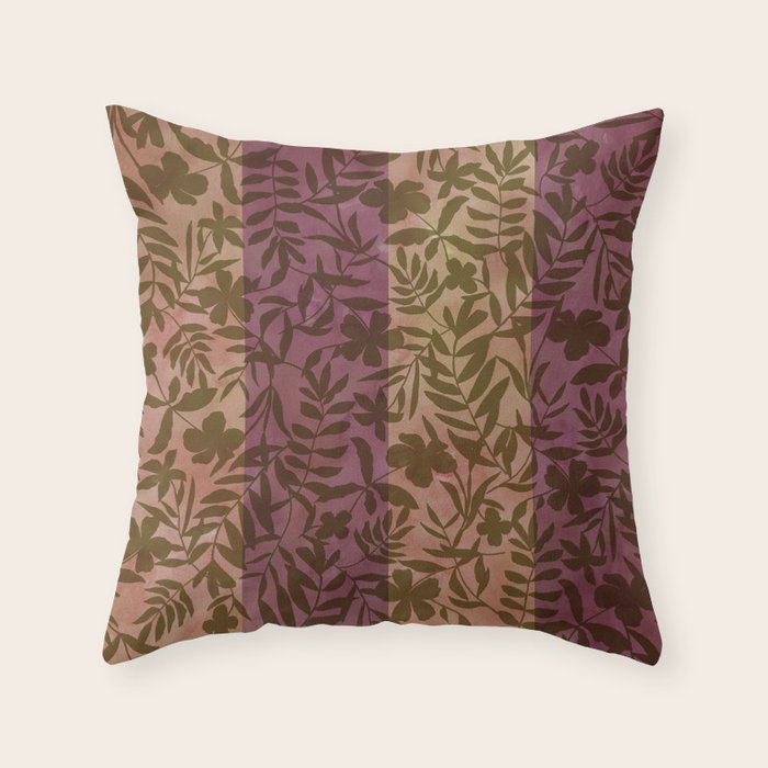 Reverse Floral Maroon Throw Pillow Gallery Image 6