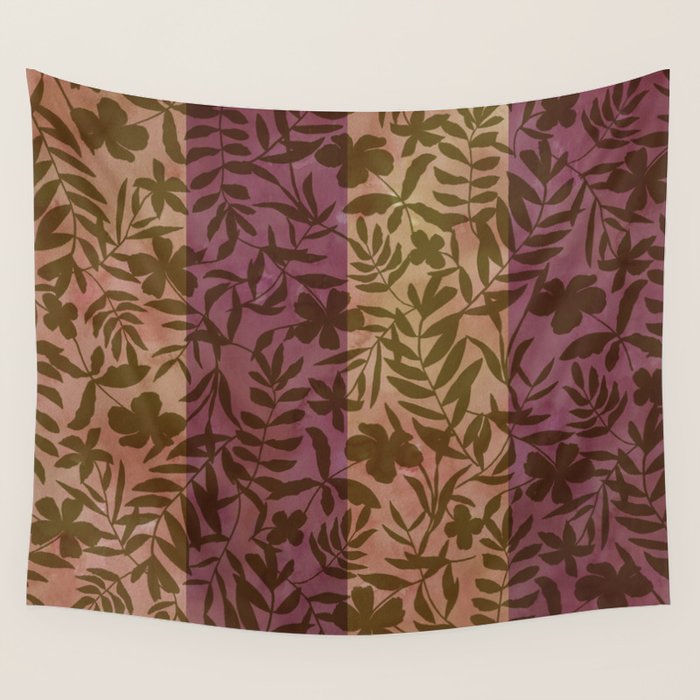 Reverse Floral Maroon Wall Tapestry Gallery Image 4