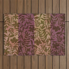 Reverse Floral Maroon Outdoor Rug Gallery Image 1