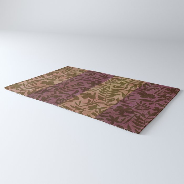 Reverse Floral Maroon Rug Gallery Image 3