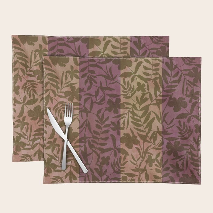 Reverse Floral Maroon Placemat Gallery Image 1