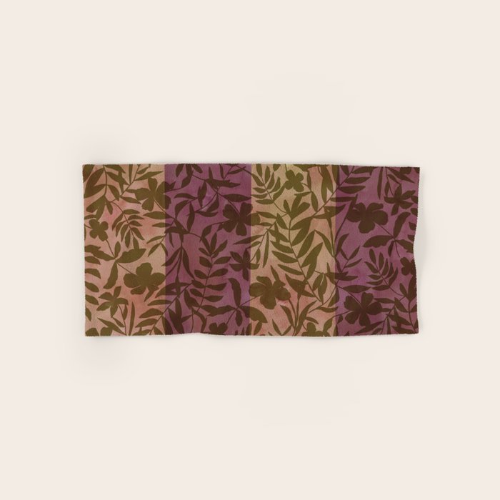 Reverse Floral Maroon Bath Towel Gallery Image 1