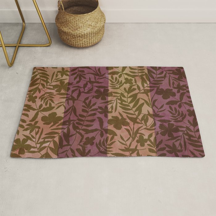Reverse Floral Maroon Rug Gallery Image 1