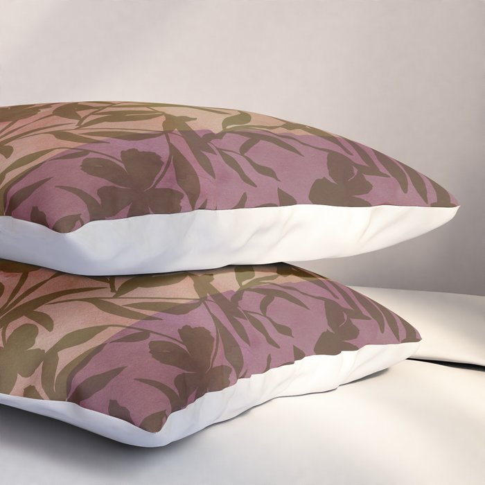 Reverse Floral Maroon Pillow Sham Gallery Image 3
