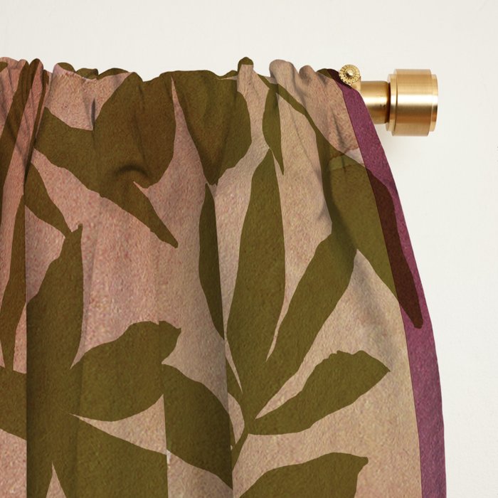 Reverse Floral Maroon Window Curtain Gallery Image 2