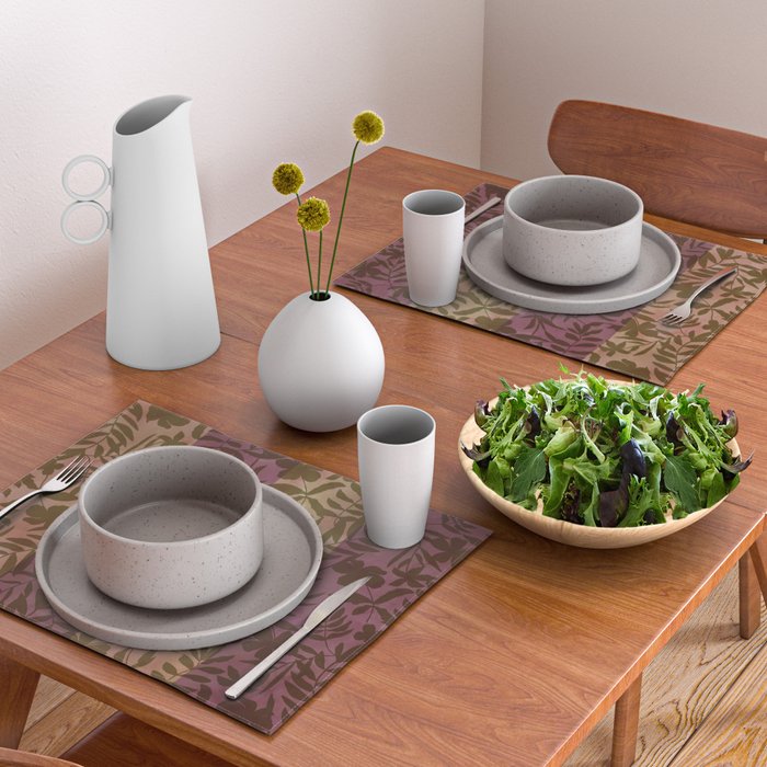 Reverse Floral Maroon Placemat Gallery Image 2
