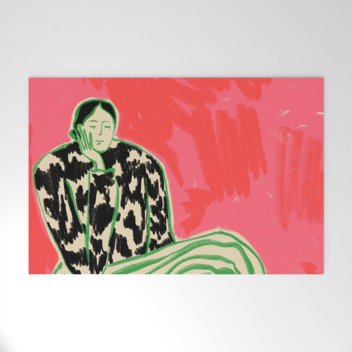CALM WOMAN PORTRAIT Welcome Mat Gallery Image 1