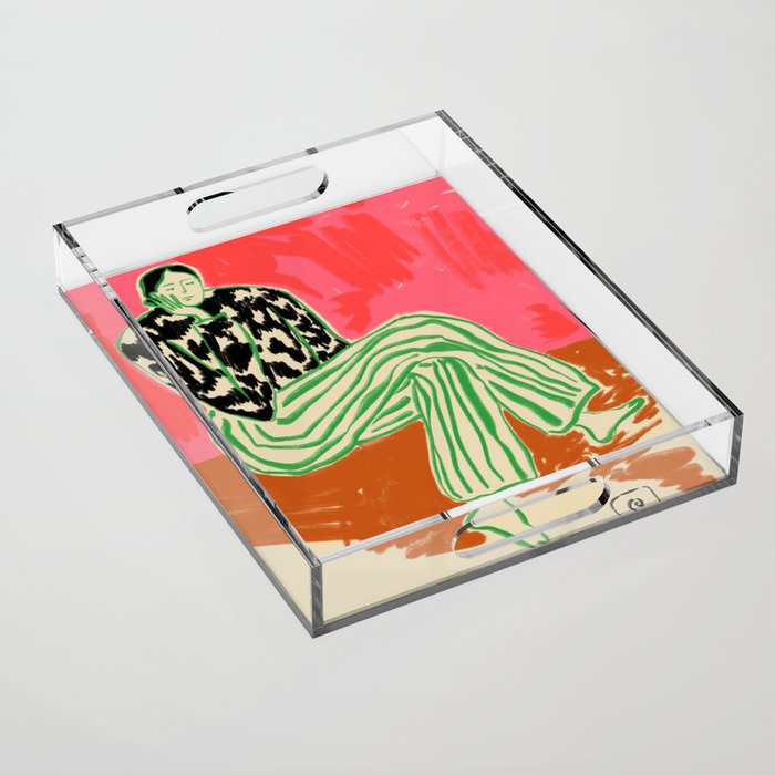 CALM WOMAN PORTRAIT Acrylic Tray Gallery Image 1