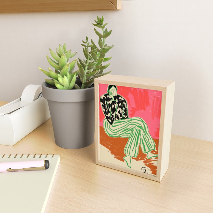 CALM WOMAN PORTRAIT Mini Art Print Gallery Image 2