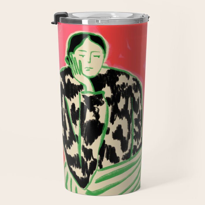 CALM WOMAN PORTRAIT Travel Mug Gallery Image 3