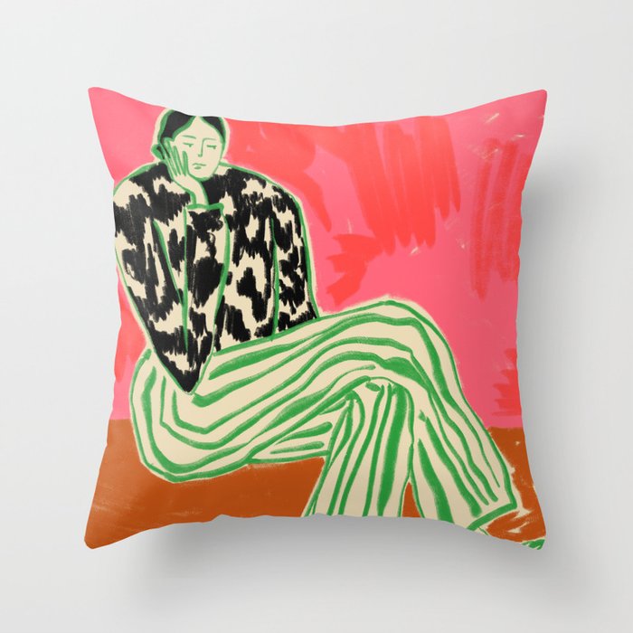 CALM WOMAN PORTRAIT Throw Pillow Gallery Image 6