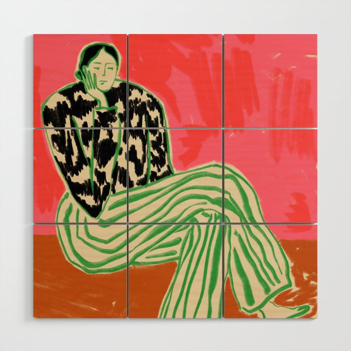 CALM WOMAN PORTRAIT Wood Wall Art Gallery Image 1