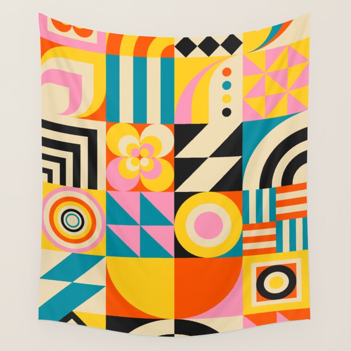 Colorful Geometrics Wall Tapestry Gallery Image 1