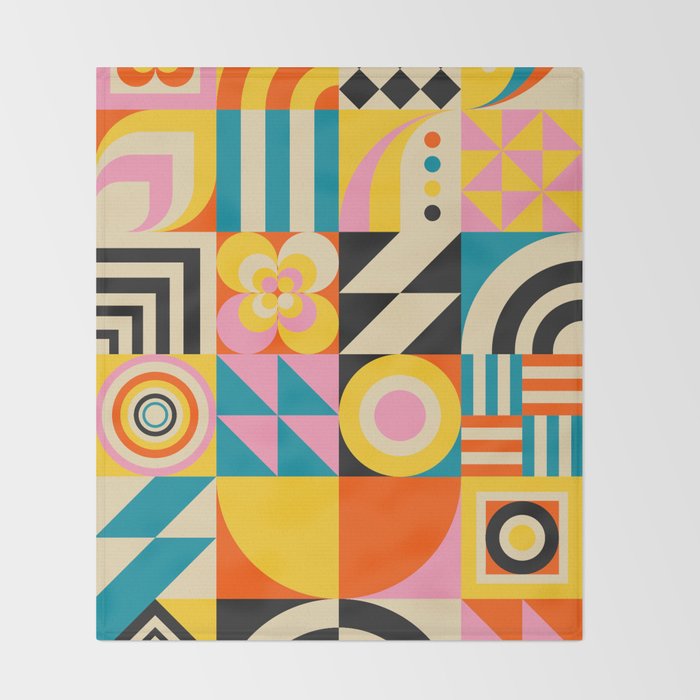 Colorful Geometrics Throw Blanket Gallery Image 2
