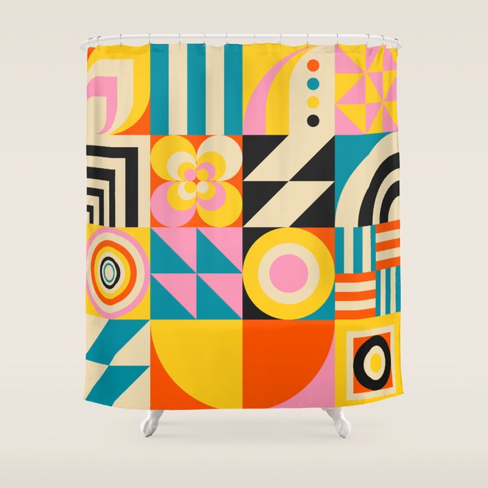 Colorful Geometrics Shower Curtain Gallery Image 1