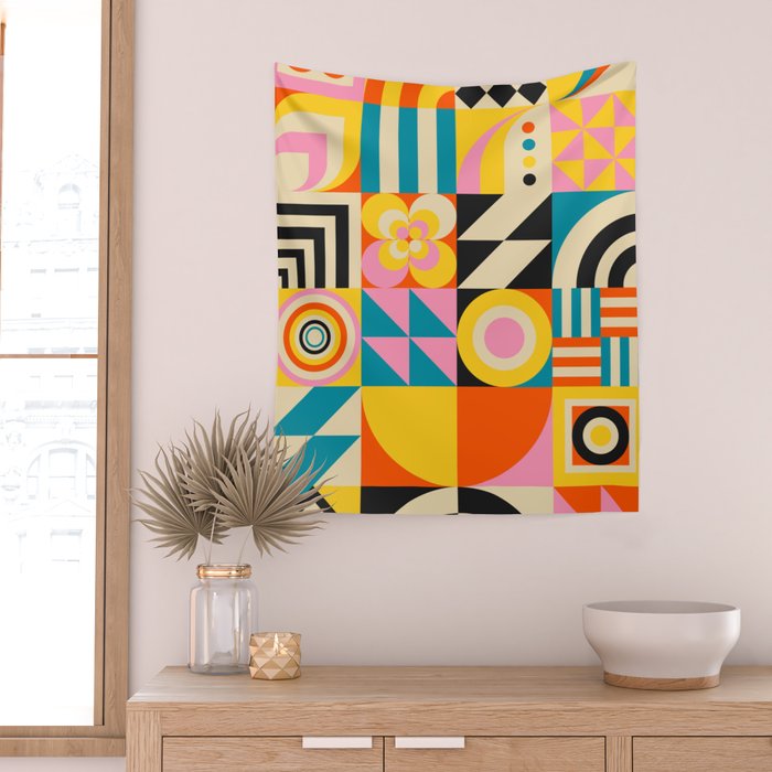 Colorful Geometrics Wall Tapestry Gallery Image 2