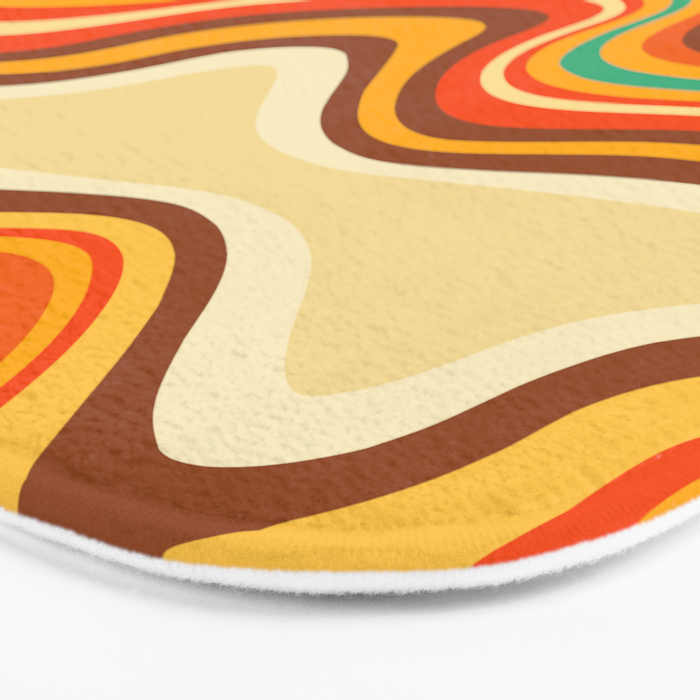retro wave warm Bath Mat Gallery Image 3